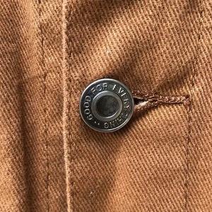 Outdoor Adventure Essential Solid Brown Embroidered Button-down Placket <b>Cropped</b> Jean <b>Jacket</b> Custom Men's Relaxed Fit Vintage - Product Image 4