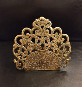 Porta Servilletas de Aluminio Fundido, Estilo Americano, Grabado en Oro, Hecho a Mano, de Alta Calidad, Personalizado, para Mesa - Product Image 1