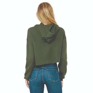 Sweat-shirt à capuche pour femme, coupe slim, décontracté, en molleton 100% coton, imprimé personnalisé, couleur olive, pour l'hiver - Product Image 3