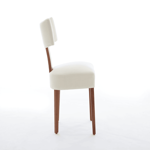 Set di 2 Sedie da Pranzo Moderne Senza Braccioli con Schienale Curvo in Tessuto di Lino e Gambe in Legno Massello per Sala da Pranzo, Soggiorno e Ristoranti - Product Image 4