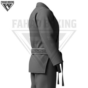 ชุดคาราเต้สีเทา ทนทาน สำหรับกีฬาต่อสู้ แขนยาว ชุดฝึกซ้อมคาราเต้ พิมพ์ลาย ชุดศิลปะการต่อสู้ ผลิตจากผ้าโพลีเอสเตอร์ผสมฝ้าย - Product Image 5