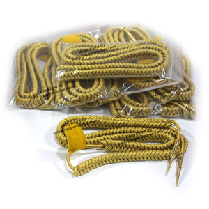 High Quality Formal Gold Ceremonial Aiguillette with 2 Tips Bullion Wire Uniform Aiguillettes - Product Image 3