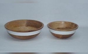 ชามไม้มะม่วงชามไม้อาคาเซียชามสลัดชามเสิร์ฟบนโต๊ะอาหารดีไซน์ทันสมัย - Product Image 3