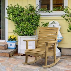 Sedia Pieghevole da Esterno Eco-Friendly Impermeabile, Sedia a Dondolo da Giardino Pieghevole e Impilabile, Arredo Parco in Legno e Materiale PP - Product Image 2