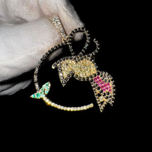 Iced Dove Peace Gemstone Moissanite <b>Pendant</b> 10K <b>Solid</b> Real <b>Gold</b> Custom Necklace Dainty Humming Bird Hip Hop Charms Cute Gifting - Product Image 2