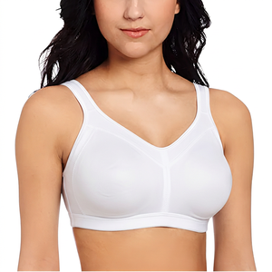 Soutien-gorge de sport noir pour femme avec design en V et bretelles larges pour la gym, le fitness, l'entraînement et la course à pied, toutes tailles - Product Image 2