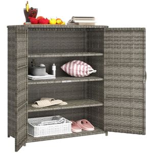 Armadio da Esterno Grigio Misto con Piattaforma Resistente per Uso Interno ed Esterno - Product Image 5