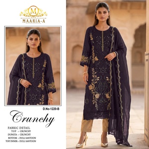 Última tendencia en trajes Salwar de seda crujiente con bordado de lentejuelas, para usar en todas las ocasiones. Compre directamente del proveedor al por mayor. - Product Image 5