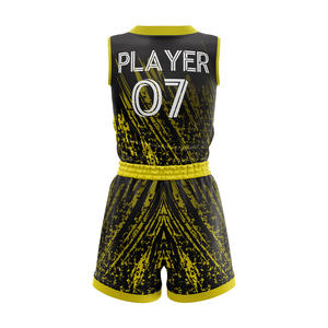 Conjunto de Uniforme de Baloncesto Personalizado para Niñas, Impresión Personalizada, Transpirable, Absorbe la Humedad, Secado Rápido, 100% Poliéster, Cuello en V - Product Image 3
