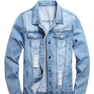 Chaqueta Vaquera de Alta Calidad para Hombre, Nueva Moda Primavera, Estilo Urbano, Tallas Grandes, con Cierre de Cremallera, Reversible e Impermeable - Product Image 1