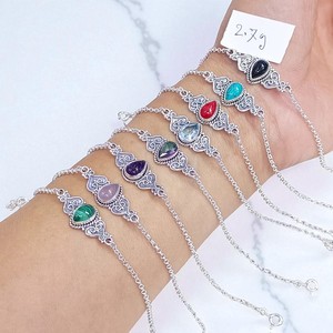 Pulsera de Plata de Ley 925 con Ojo de Tigre Natural, Piedra Elegante, Amuleto de Buena Suerte, Joyería Artesanal Única para Mujer, Suministro al por Mayor - Product Image 3