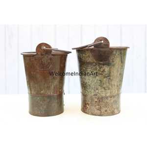 Cubo y bañera de hierro antiguo modelo 1 De INDIAN CRAFTS STORE-Elegantes suministros de jardín - Product Image 2