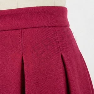 Jupe midi plissée unie taille haute pour femme, longueur mi-mollet - Product Image 5
