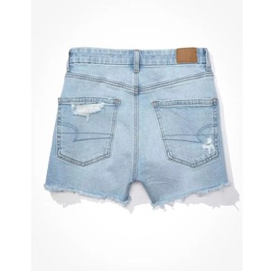 Shorts de mezclilla casuales para mujer, diseño sexy, vaqueros rasgados vintage, ajustados, lavados, con cordón, cintura media, corte skinny, shorts de mezclilla con lavado ácido. - Product Image 5
