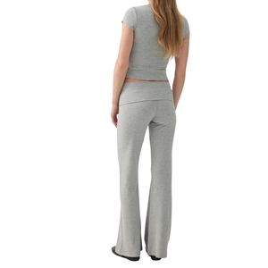 <b>Flared</b> Yoga Pants Custom Wholesale Women Mid Waist Thick Flare <b>Leggings</b> Tummy Control Midi Wide Leg Breathable Anti-Bacterial - Product Image 4