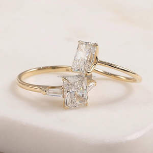 IGI/GIA Lab Grown Cut Diamond <b>Vintage</b> 14k Yellow Wedding/Engagement <b>Ring</b> Unisex Fine White <b>Gold</b> for Anniversary Party-Worthy - Product Image 1