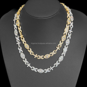 Collar de Oro Amarillo Miami Cuban Link Personalizado, Cadena de Oro 14K y Plata 925 con Zirconia, Estilo Cuerda, 16 Pulgadas, Regalo para Hombres/Raperos - Product Image 1