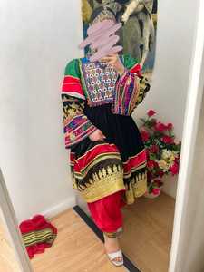 Premium Girls Ethnic Afghan Festival Chiffon <b>Dress</b> Handcrafted Embroidery Long Sleeves for <b>Weddings</b> Cultural Afghan Kuchi <b>Dress</b> - Product Image 6
