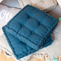 Coussin de couleur unie siège de sol en coton doux respirant coussin de confort base lavable élégant pièce de décor confortable