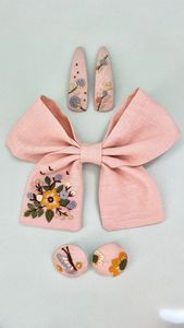 Ornement de Noël de luxe en lin brodé avec nœud pour boîtes cadeaux, sapin de Noël, couronne et décoration de maison, nœuds pour cheveux 2026 - Product Image 2