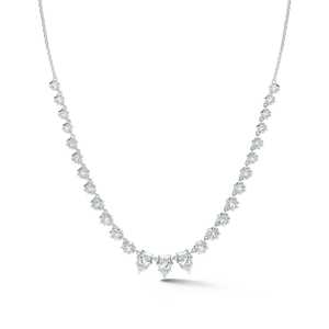 14K Gold Lab Grown Diamond Tennis <b>Necklace</b> Custom Spiky Prong Pear Drop Set 18 Inches Adjustable IGI Certified Riviera Choke - Product Image 3