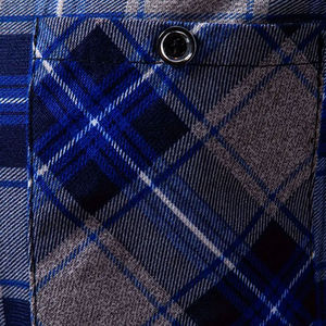 Camisa de Franela a Cuadros de Algodón Suave para Hombre, Manga Larga, Corte Regular, Cuello Abotonado, Informal, Tejido Cálido y Cómodo para un Look Impresionante - Product Image 4