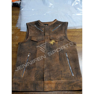 Gilet de motard en daim sur mesure pour homme, style SOA Biker Group, coupe décontractée, haute qualité, produit très vendu - Product Image 1