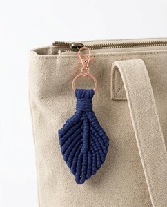 Colorful <b>Macrame</b> Leaf Keychain Decorative Object For Handbag And Car Key Styling Purpose Key Organizer Wholesale From India - Product Image 4