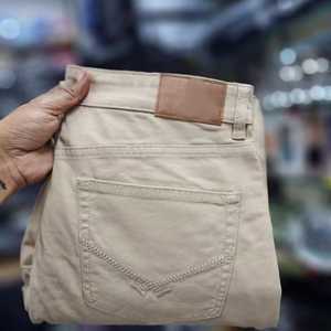 Pantalones Chinos de Algodón Lavado para Hombre, Corte Clásico, Cintura Media, Frente Plano, Tejido de Peso Medio, Diseño Casual de Cinco Bolsillos con Cierre de Botones - Product Image 4