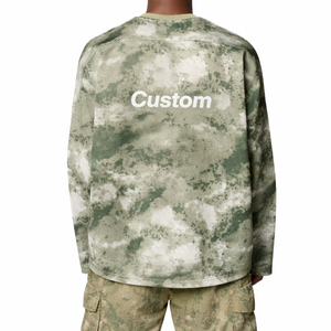 Camiseta de malla camuflada de moda, estilo urbano, oversize, streetwear, cuello en V, estampado reflectante, deportiva, para hombre, poliéster, OEM, fabricante, ligera - Product Image 2