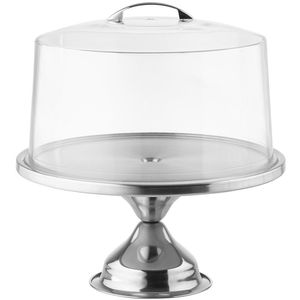 Premium Metal Cake Stand With Glass Dome Featuring Durable Iron Base and Crystal <b>Clear</b> Glass Cover - Product Image 5