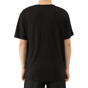 T-shirt unisexe surdimensionné 100% coton 250G, manches longues, col rond, impression de logo personnalisé, fond noir uni pour femmes et hommes - Product Image 2