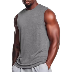 Débardeur Stringer de Gym Personnalisé pour Homme, Coton Lourd 100%, Dos en Y Profond, Gilet de Musculation OEM - Product Image 1