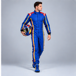 Men's Full Sleeve Racing Suit Blue Red Yellow Stripes Other Print Quick Dry <b>Waterproof</b> Polyester/Nylon Motorcycle Wear <b>All</b> - Product Image 2