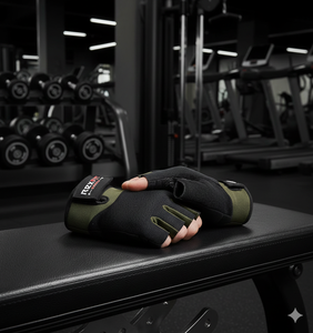 Gants de sport REX FIT à demi-doigts, en maille, avec sangle de poignet réglable, respirants, antidérapants, pour la musculation, unisexes, fermeture auto-agrippante - Product Image 3