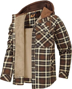 ขายส่งเฮฟวี่เวทแปรงอบอุ่นลายสก๊อตเสื้อสักหลาดลําลองเสื้อแจ็คเก็ตผู้ชายที่กําหนดเองฤดูใบไม้ร่วงฤดูหนาว Distressed แจ็คเก็ตสักหลาดที่กําหนดเอง - Product Image 3