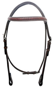 บังเหียนม้าแบบตะวันตก ปรับได้ ทำด้วยมือจากหนังแท้ สีน้ำตาล สายคาดหน้าผากหนังดิบ สีน้ำตาล หนังแท้517 - Product Image 2