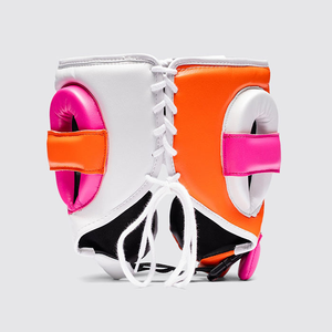 Protector de Cabeza Completo para Boxeo, Color Blanco, Naranja y Rosa, con Cierre de Cordones, Casco Protector Deportivo para Kick Boxing, Muay Thai, Unisex - Product Image 5