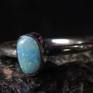 แหวนเงินสเตอริงประดับเพชรโอโอปอลแบบคลาสสิกแหวนเงินแท้เครื่องประดับสำหรับผู้หญิงของขวัญแต่งงาน - Product Image 1