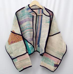A2ZCraftBazar Veste en coton Kantha vintage écologique pour femme, motif dessiné à la main, style automne, séchage rapide, respirante - Product Image 3