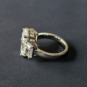 RIZTA JEWELS 14kt Gold Radiant Cut D Color Lab Grown Diamond Wedding Band for Women & <b>Couple</b> IGI Certified VS2 Clarity - Product Image 4