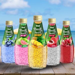 เครื่องดื่มเมล็ดโหระพา vinut 290มล. พร้อมน้ำผลไม้สับปะรดฟรีตัวอย่างผู้ผลิต OEM ODM ฉลากส่วนตัวขายส่ง ISO - Product Image 5
