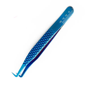 Pince à épiler professionnelle OEM de haute qualité en acier inoxydable durable à pointe en fibre, 45 degrés, pour extensions de cils, logo personnalisé, usage en salon - Product Image 6