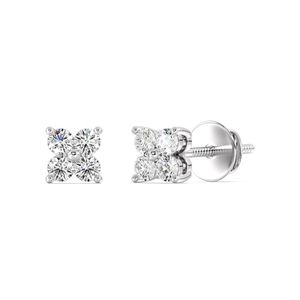 Lab Grown Diamond 4 <b>Stone</b> Stud Earrings - Product Image 3