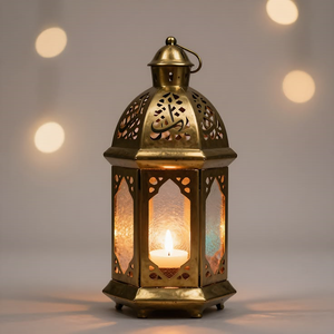 <b>Copper</b> Moroccan <b>Lantern</b> Set Intricate Cutwork Candle Holders Timeless Illumination - Product Image 6