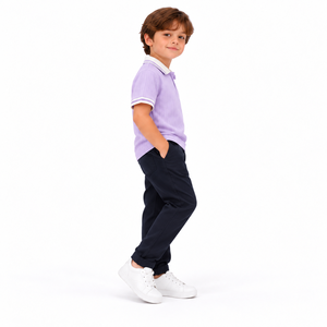 Polo tricoté pour garçons, manches courtes, col côtelé, t-shirt décontracté pour enfants, vêtements d'été, uniforme scolaire, vente en gros - Product Image 2