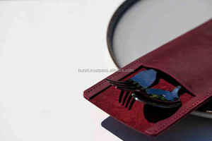 Porte-couverts en cuir léger et durable fait à la main pour restaurant organisateur d'ustensiles élégant rouleau Portable Fine Table Setup - Product Image 5