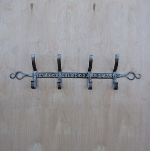 Gancho de Metal forjado rústico hecho a mano, Perchero de pared de hierro forjado, ganchos de pared de herrero, cocina, decoración del hogar, almacenamiento multiusos - Product Image 1