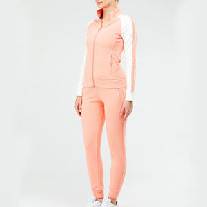 Ensemble de survêtement deux pièces pour femme, hiver, 100% coton respirant, avec logo personnalisé, cordon de serrage, vente en gros - Product Image 1