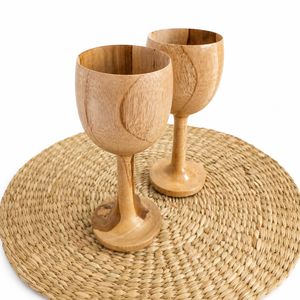 Juego de Copas de Vino de Madera de Teca Natural, Copas de Vino Hechas a Mano, Artículos de Bar Ecológicos, Colección de Regalos - Product Image 5